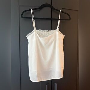 Amaryllis White Lace Trim Camisole Tank